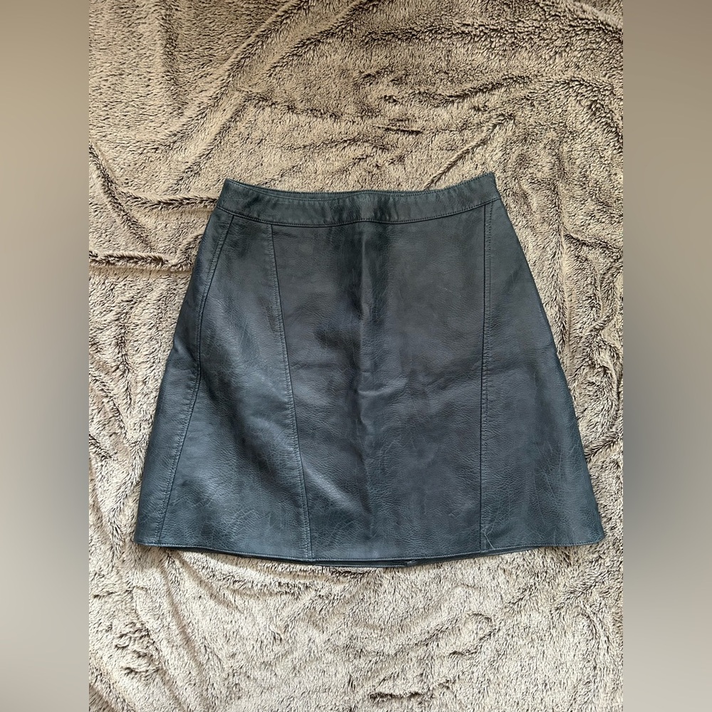 Zara Faux Leather A-line skirt